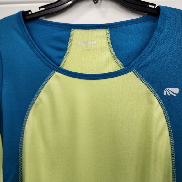 New Marika Tek Long Sleeve Top - Blue & Green - Size Medium - Picture 3 of 8